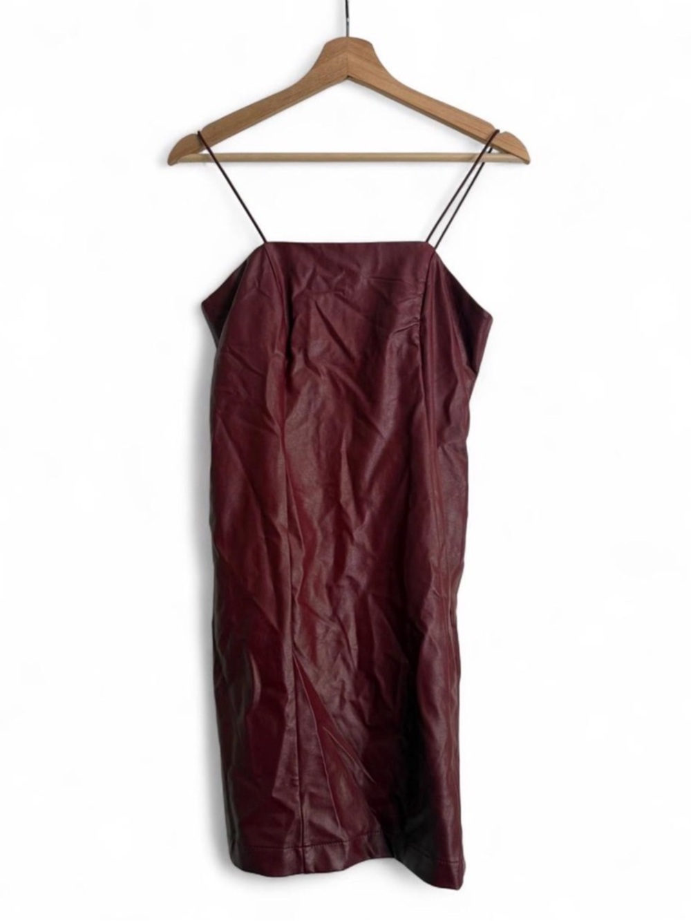 Wild Fable Burgundy Faux Leather Mini Dress